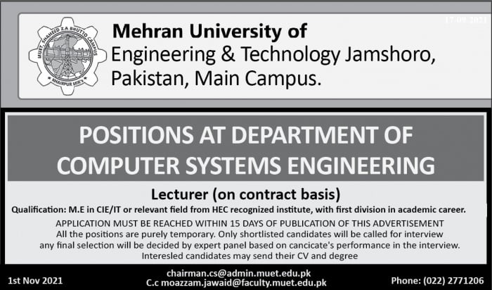 Lecturer on Contract basis at CSE